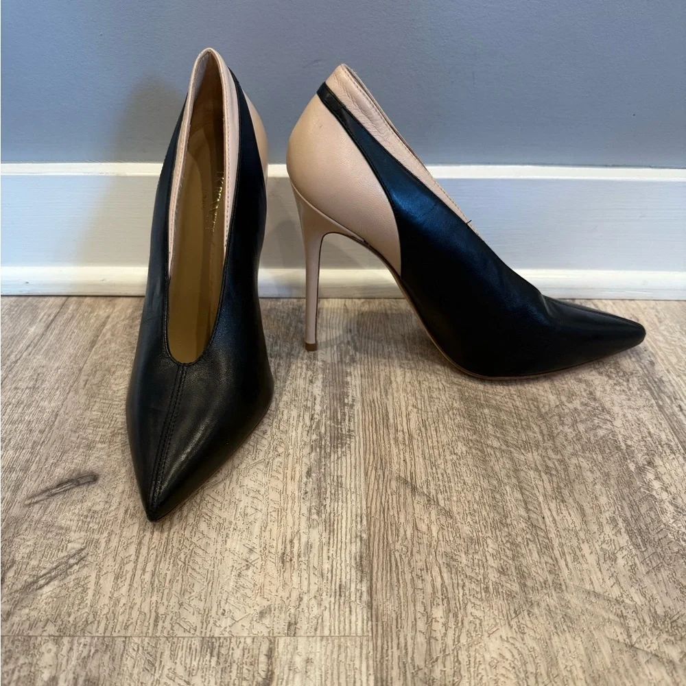 LK Bennett Black and Cream Topline Heels NEW - Picture 2 of 11